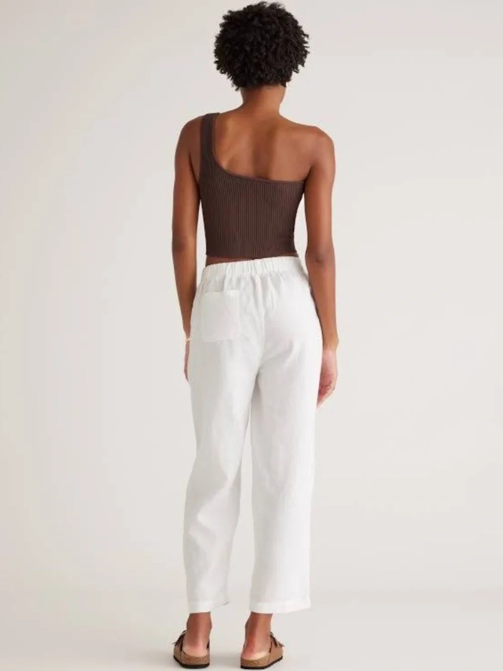 NWT Quince White 100% European Linen Pull On Pants, Ankle Length Size L - Picture 9 of 9